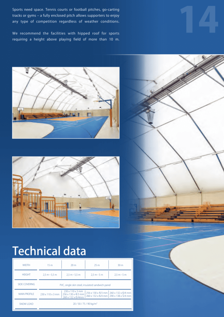 Sports Arenas with Hipped Roof